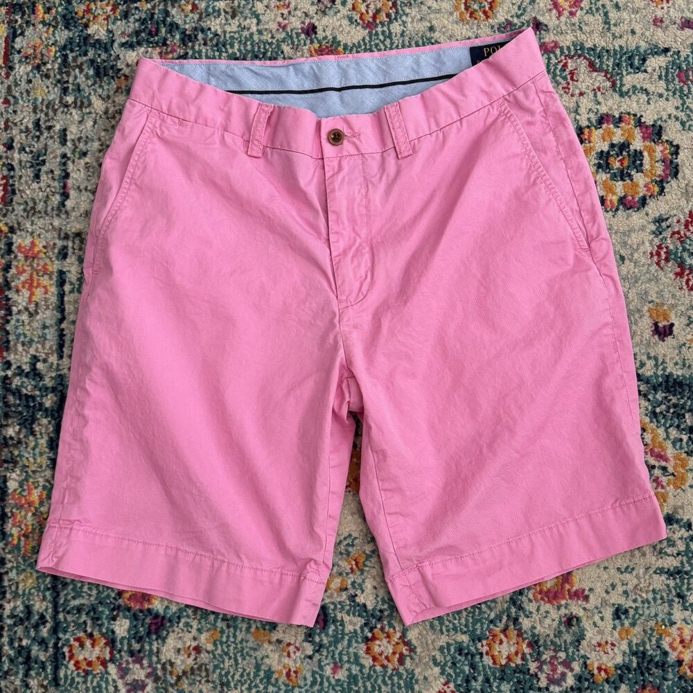 POLO Ralph Lauren Men's Pink Classic Fit Pima Cotton Shorts Size 31 x 8" Preppy